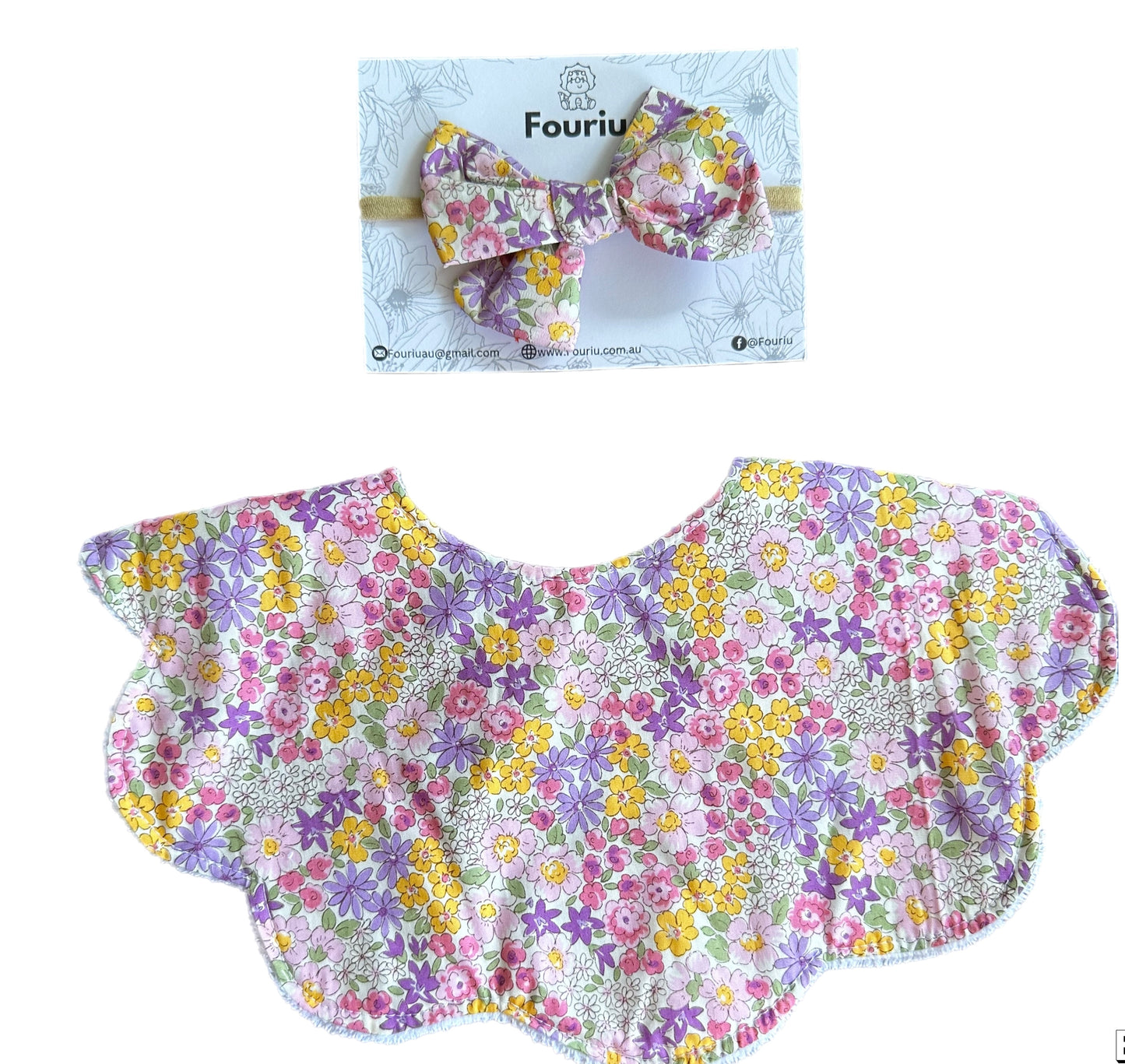 Farisha Scallop Bib Set- Petal | Fouriu