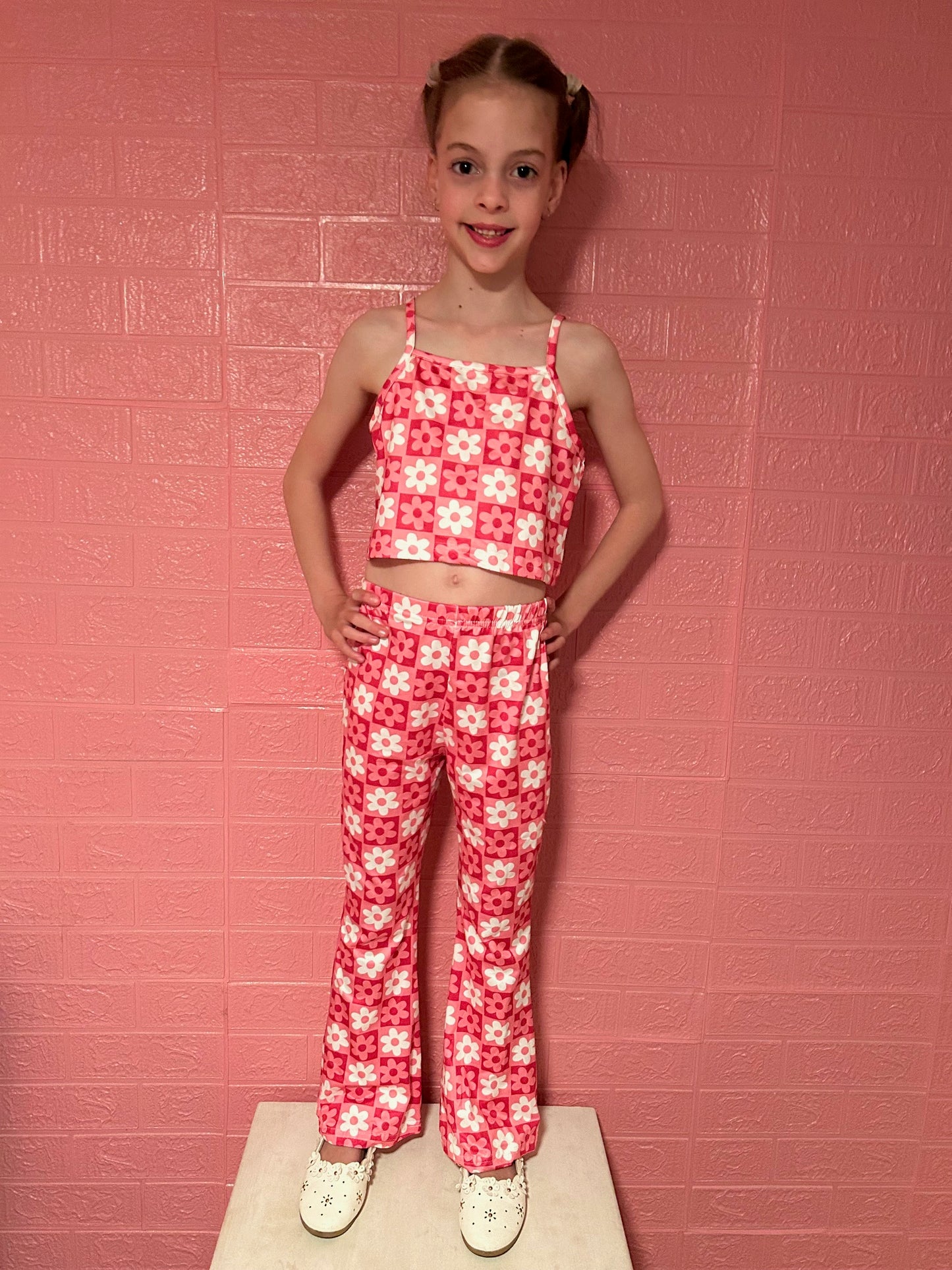 Pink Paradise Cami and Flares Set