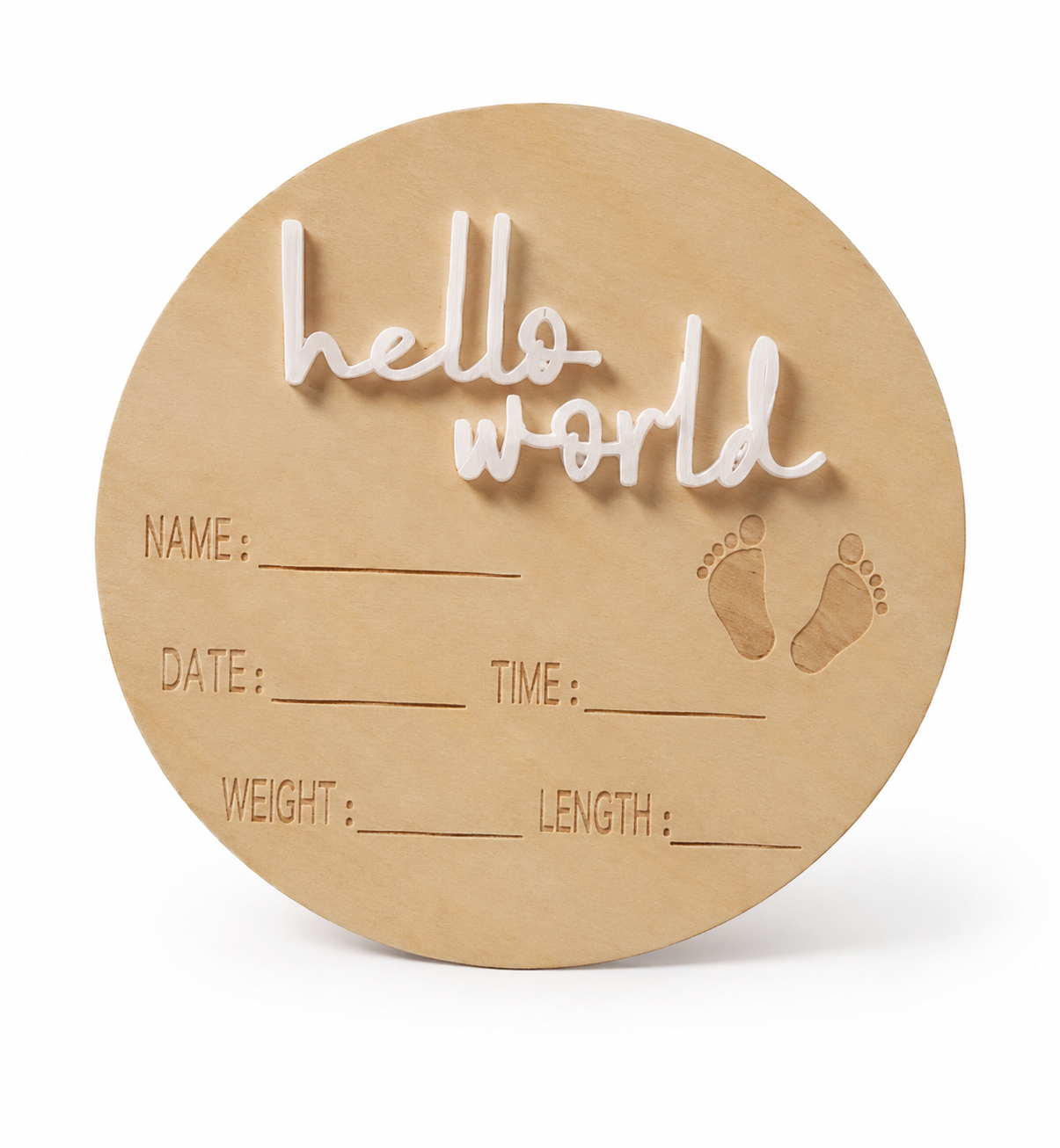 Hello World Birth Details Plaque
