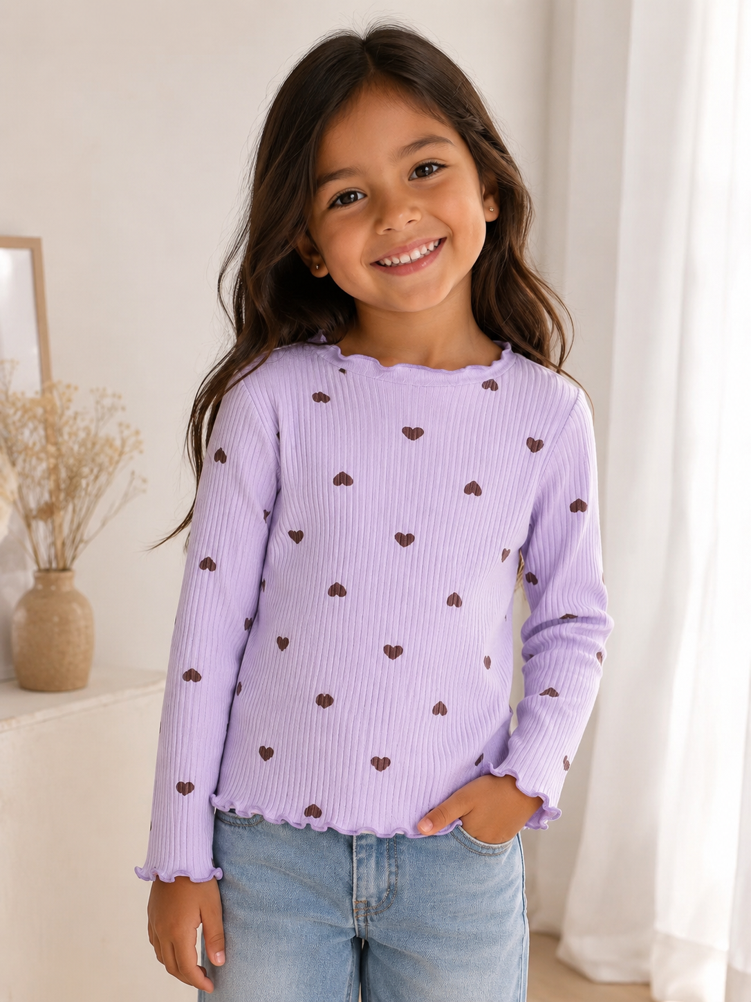 Violet Hearts Long Sleeve Top
