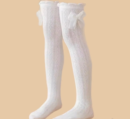 Girls Bow Knee High Socks