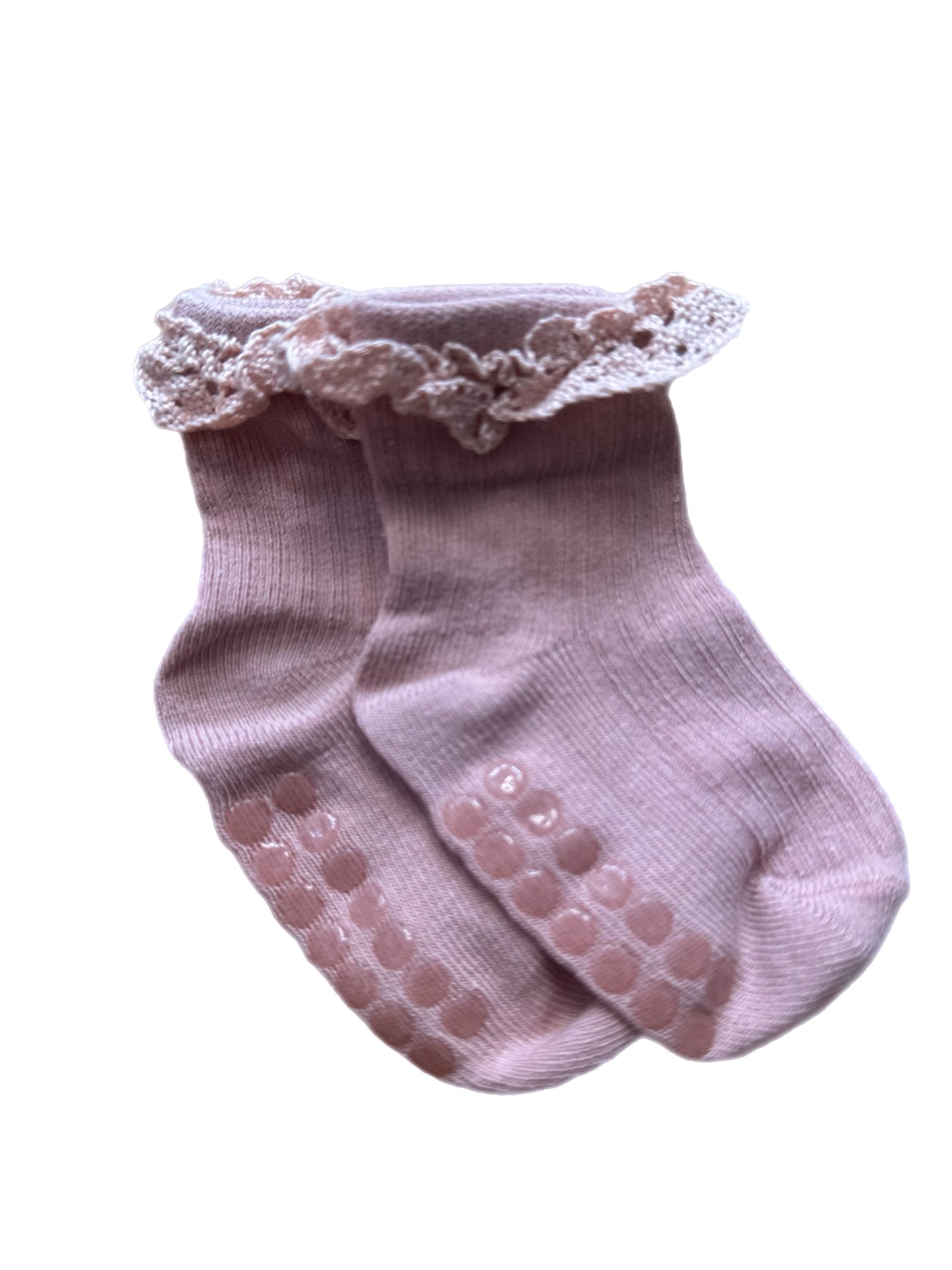Frilly Cotton Socks- Pink and Rose