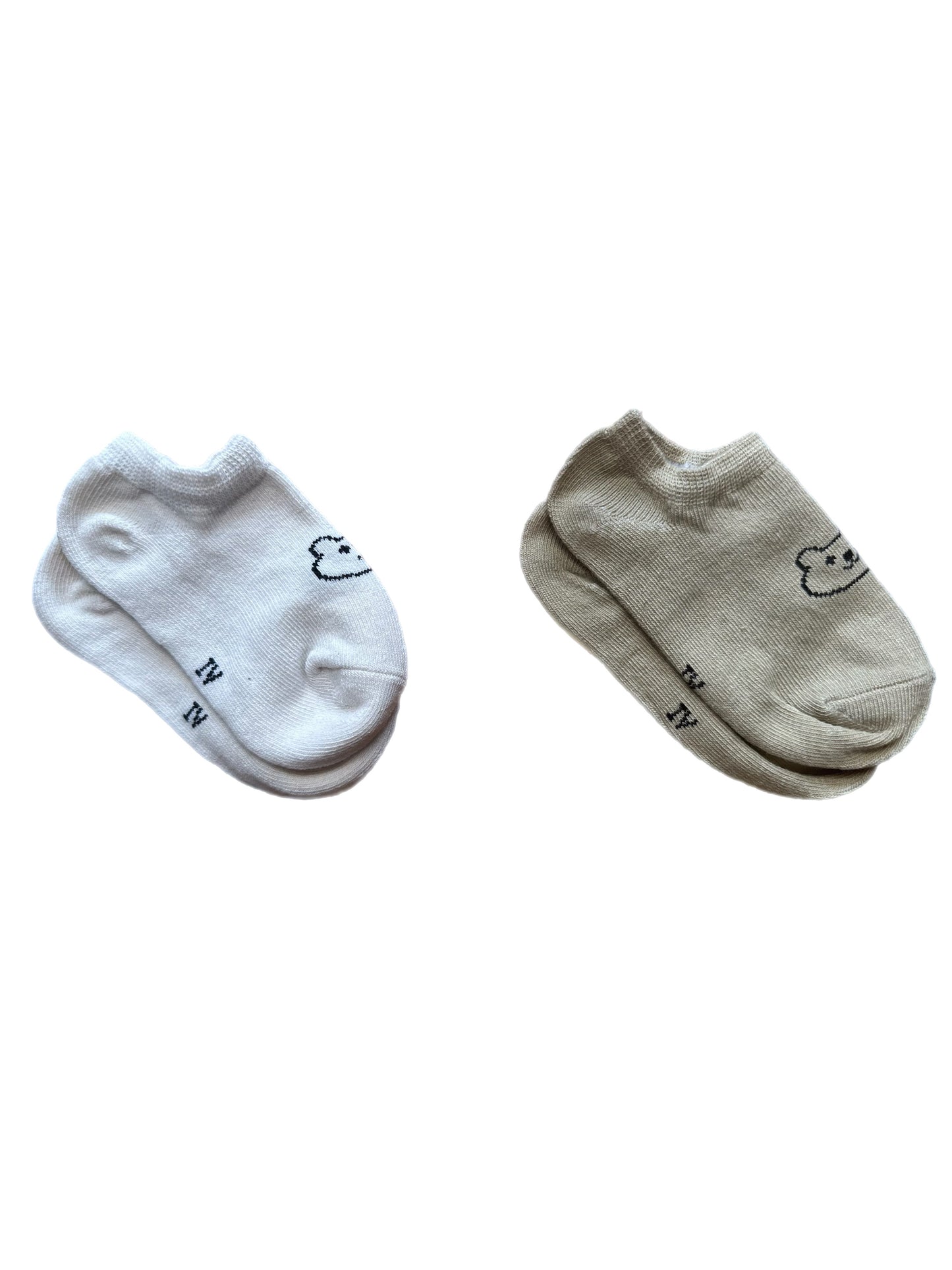 Beary Cotton Socks- Beige and Tan