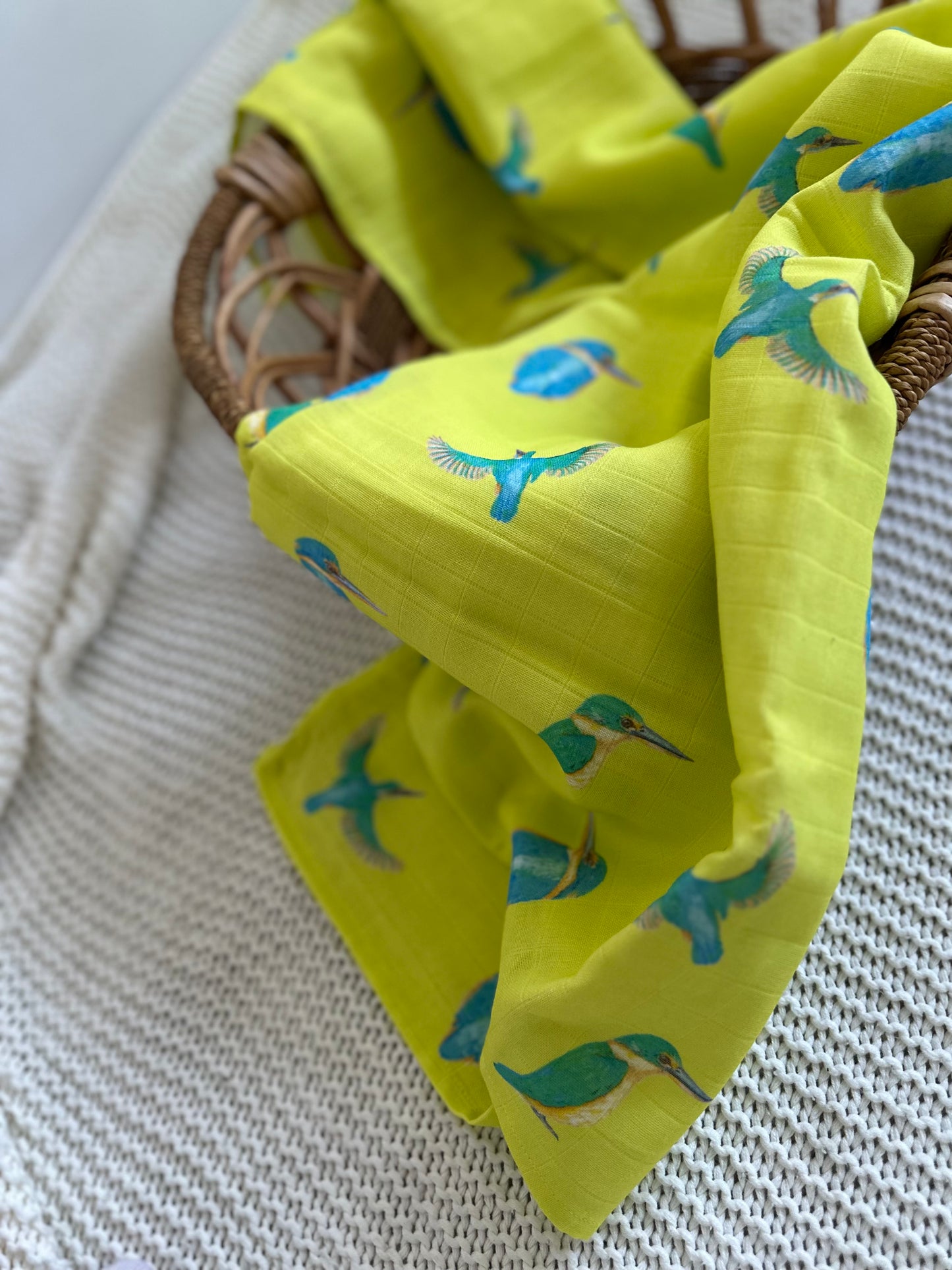 Kingfisher Organic Muslin Swaddle| Dusty Road Apparel
