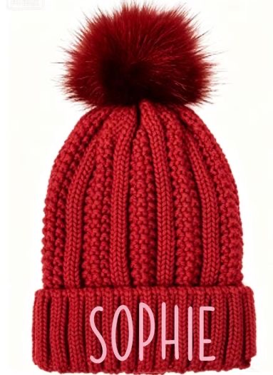 Pre-order- Adult Beanies Personalised or P&M (7 colours)