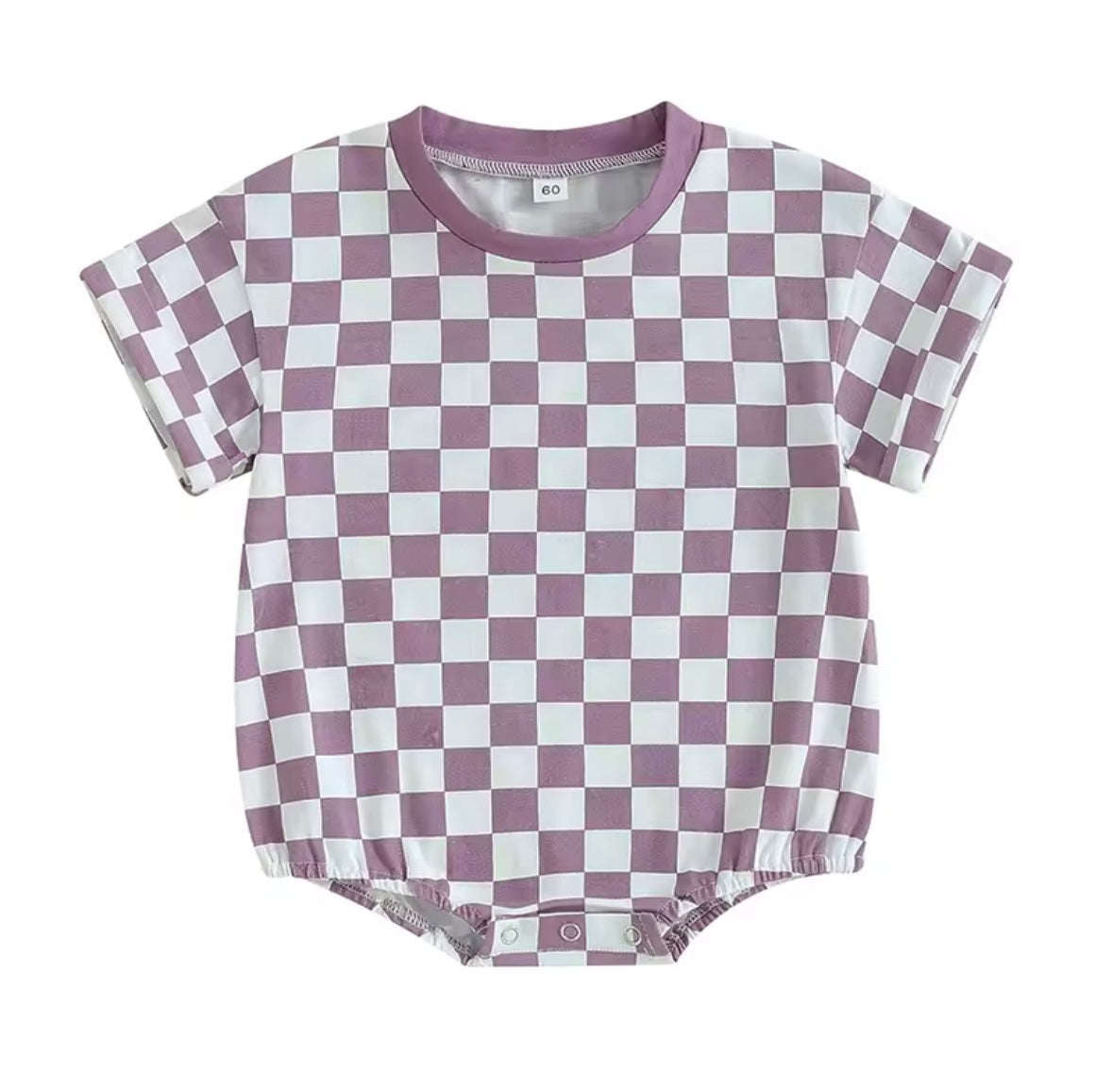 Gingham Romper- Purple