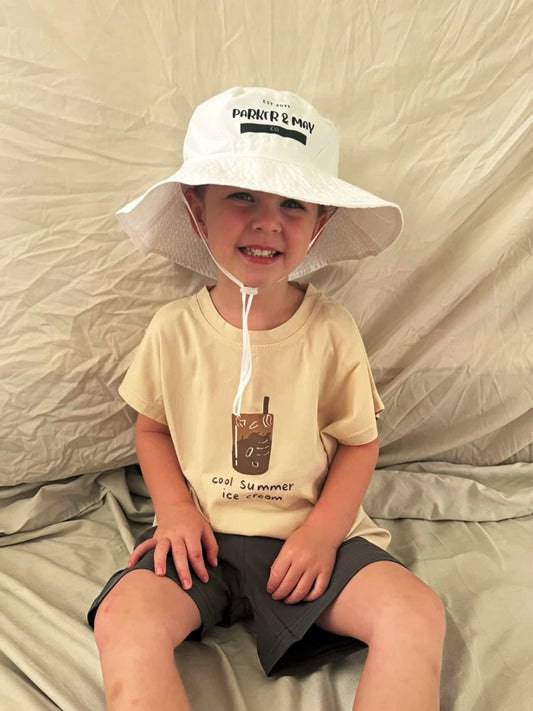 Parker & May Bucket Hat- White