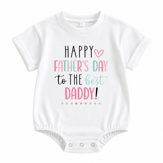 Happy Fathers Day Bodysuit- Pink