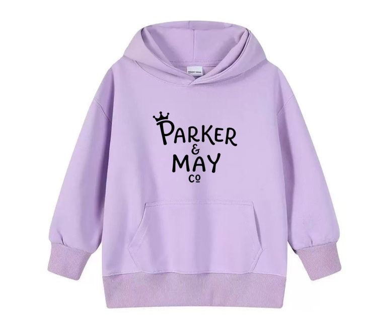 Pre-order: Parker & May Kids Hoodie- Lilac