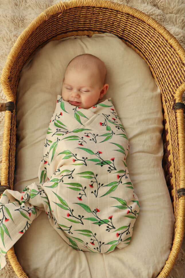 Gum Blossom Organic Muslin Swaddle| Dusty Road Apparel