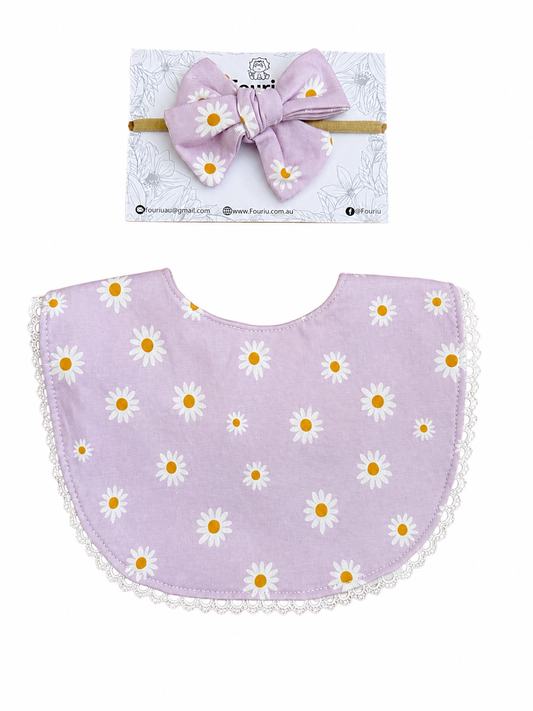 Fabulously Floral Bib and Bow Set | Fouriu