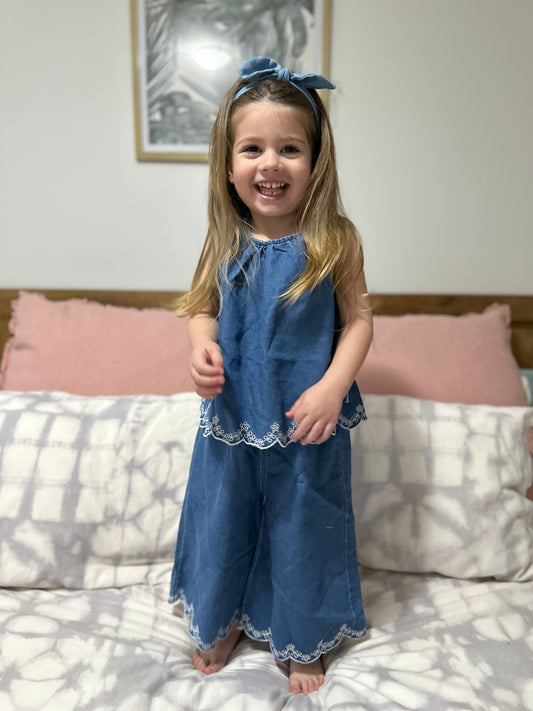 Sapphire Dreams Embroidered Set