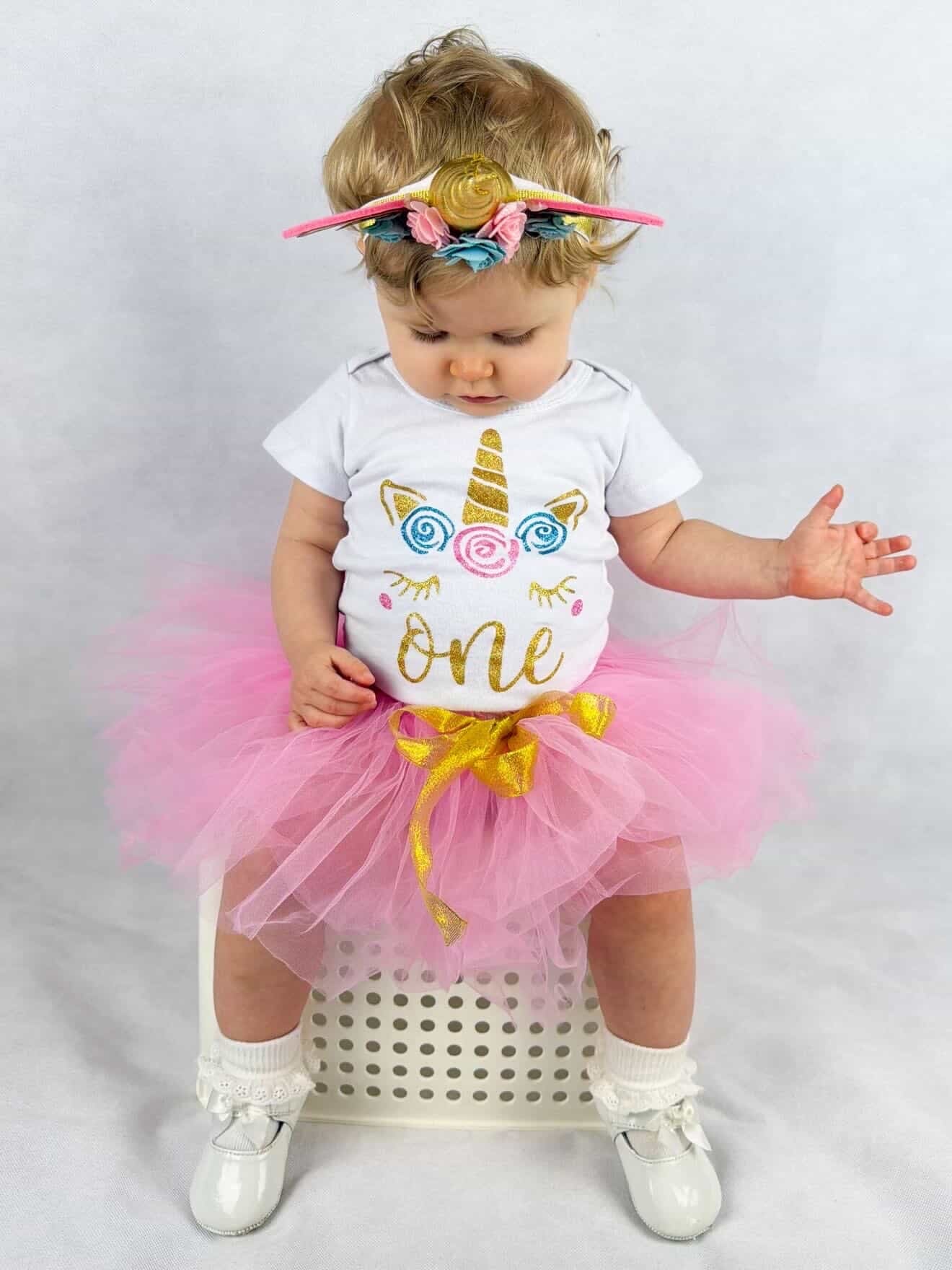 First Birthday Set Floral Unicorn