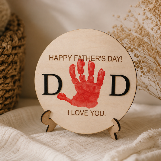 Dad Timber Handprint Plaque | Custom Creations