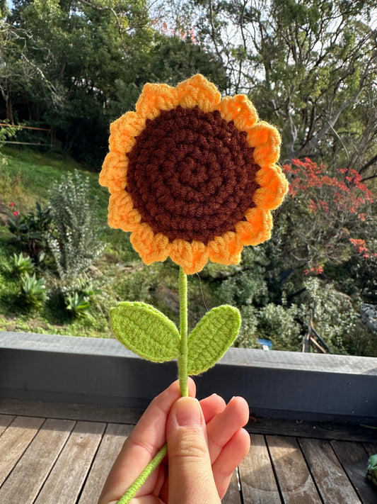 Knitted Crochet Sunflower - Single