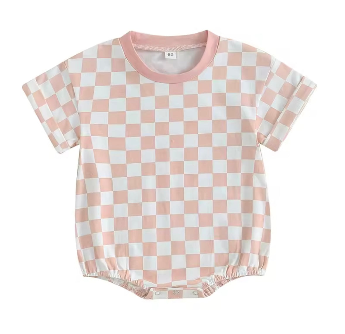 Gingham Romper- Pink