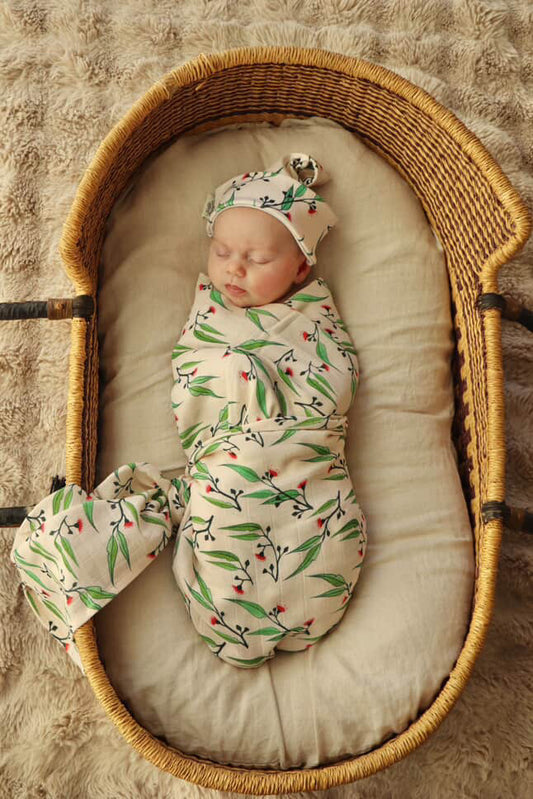 Gum Blossom Organic Muslin Swaddle| Dusty Road Apparel