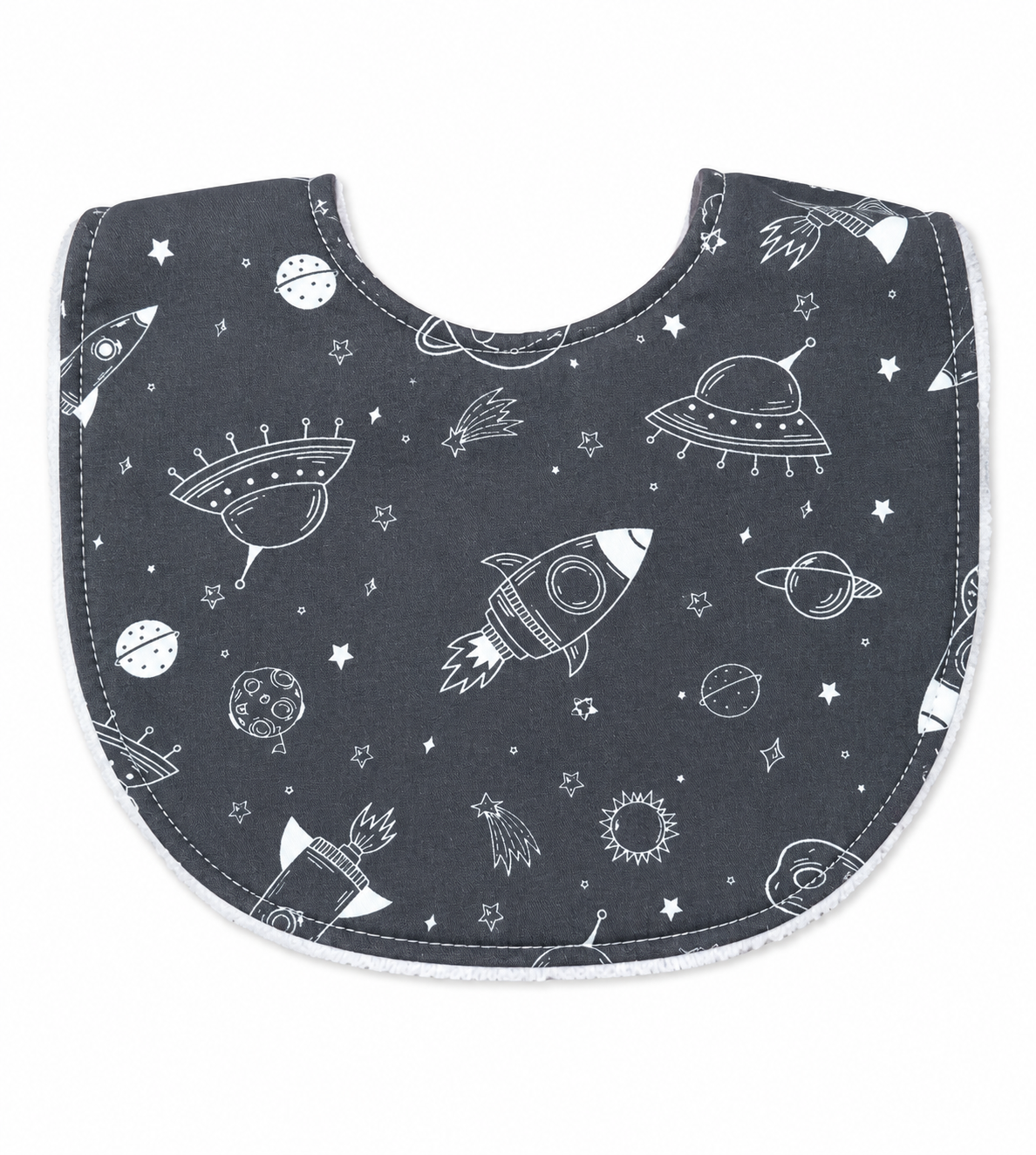 Spaceships Dark Grey Bib | Fouriu
