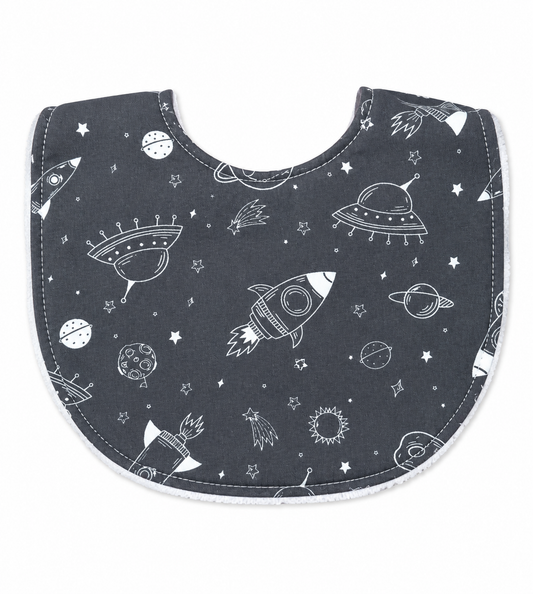 Spaceships Dark Grey Bib | Fouriu