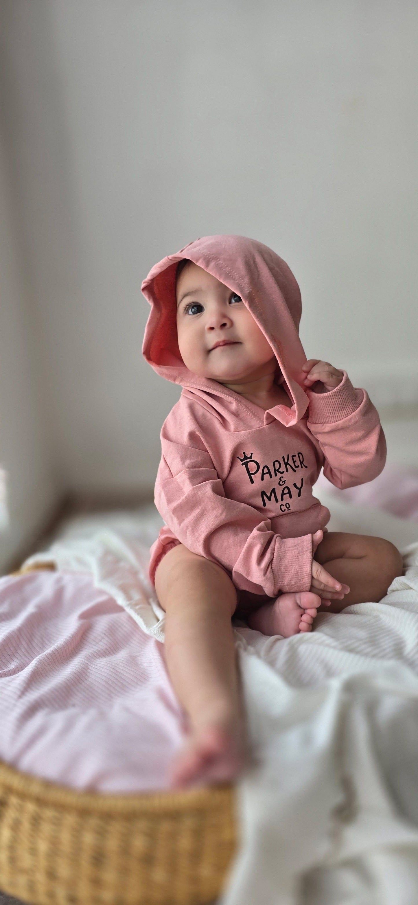 Pre-order: Parker & May Hoodie Romper- Pink