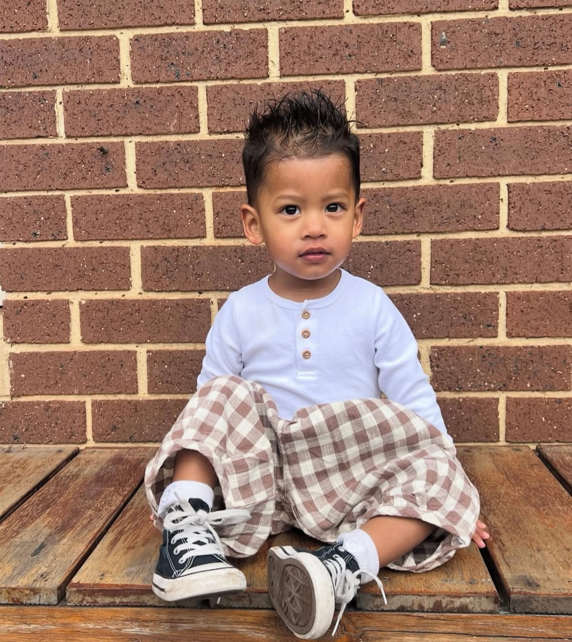 Chocolate Check Jersey Pants