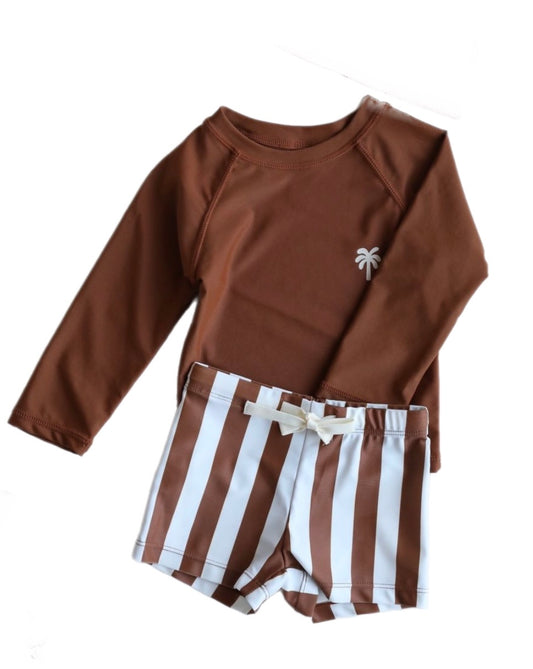 Beach Vacay Rashie and swim shorts