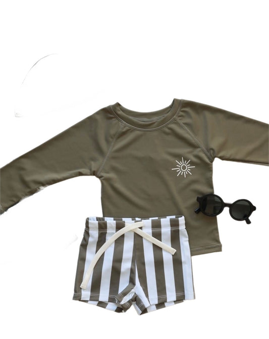 Hipster Vacay Rashie and swim shorts