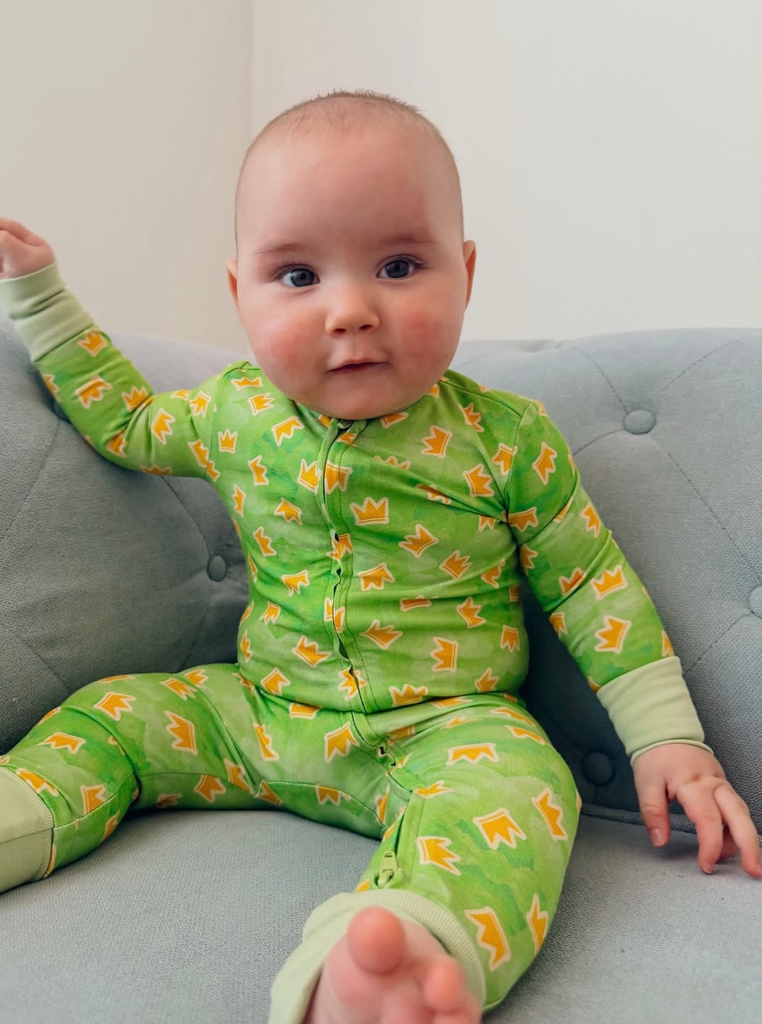 Tiny Crowns Onesie- Green