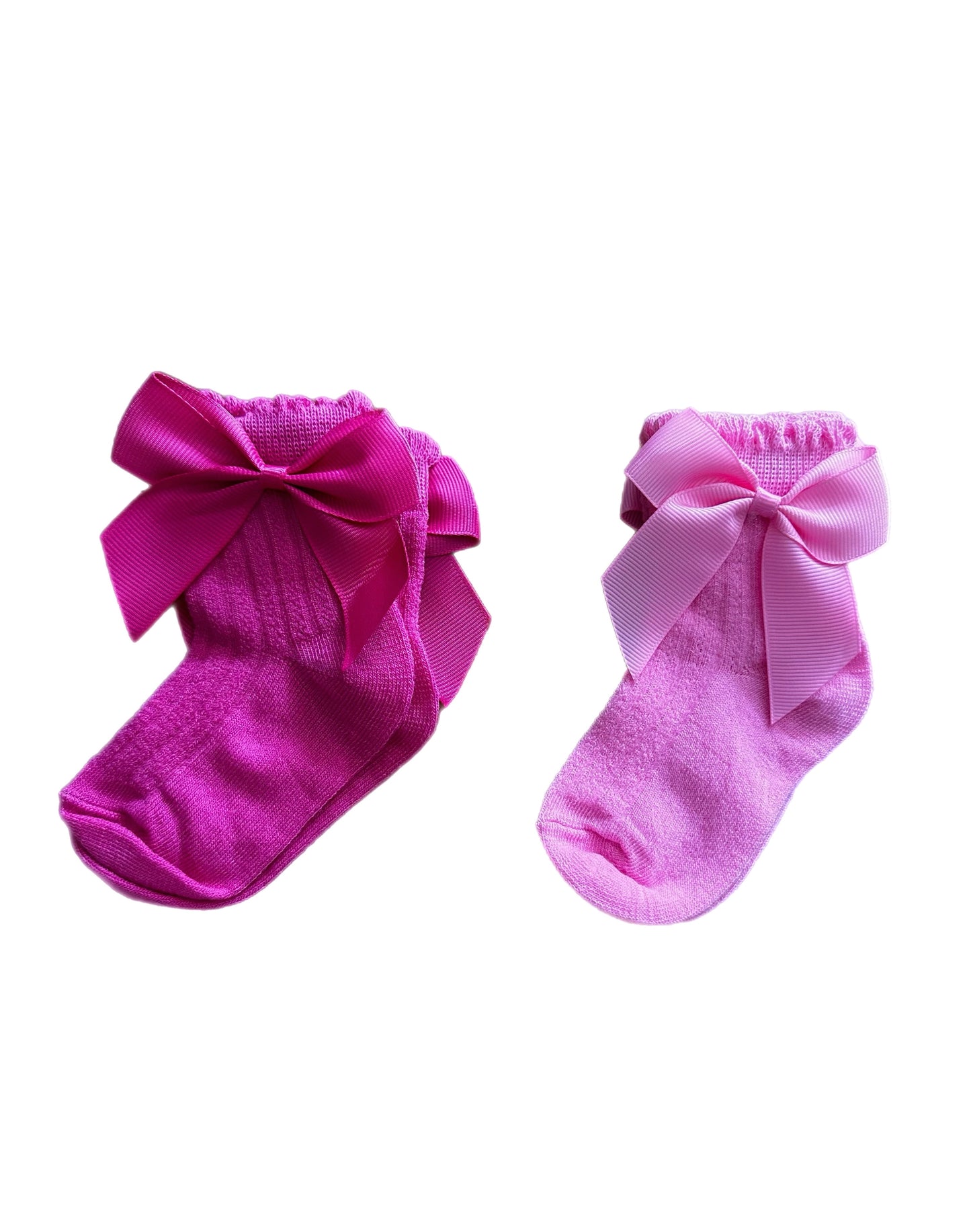 Bow-Riffic Socks - hot pink and rose