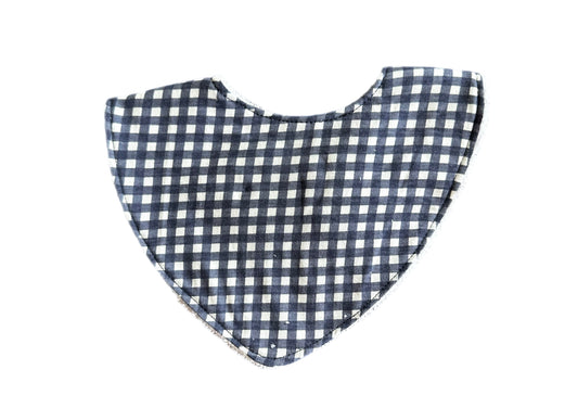Little Henry Bib- Navy Blue Gingham | Fouriu