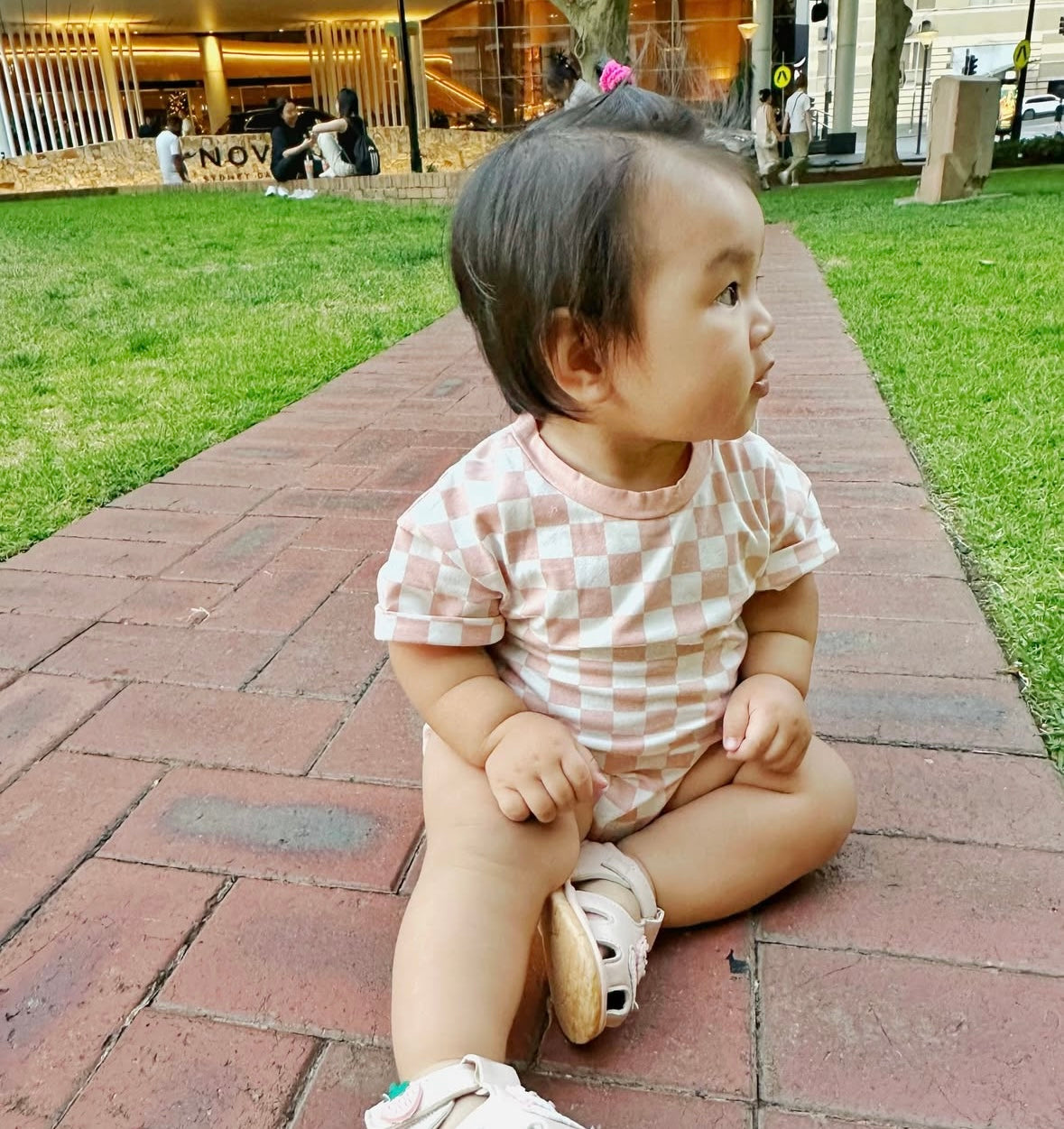 Gingham Romper- Pink