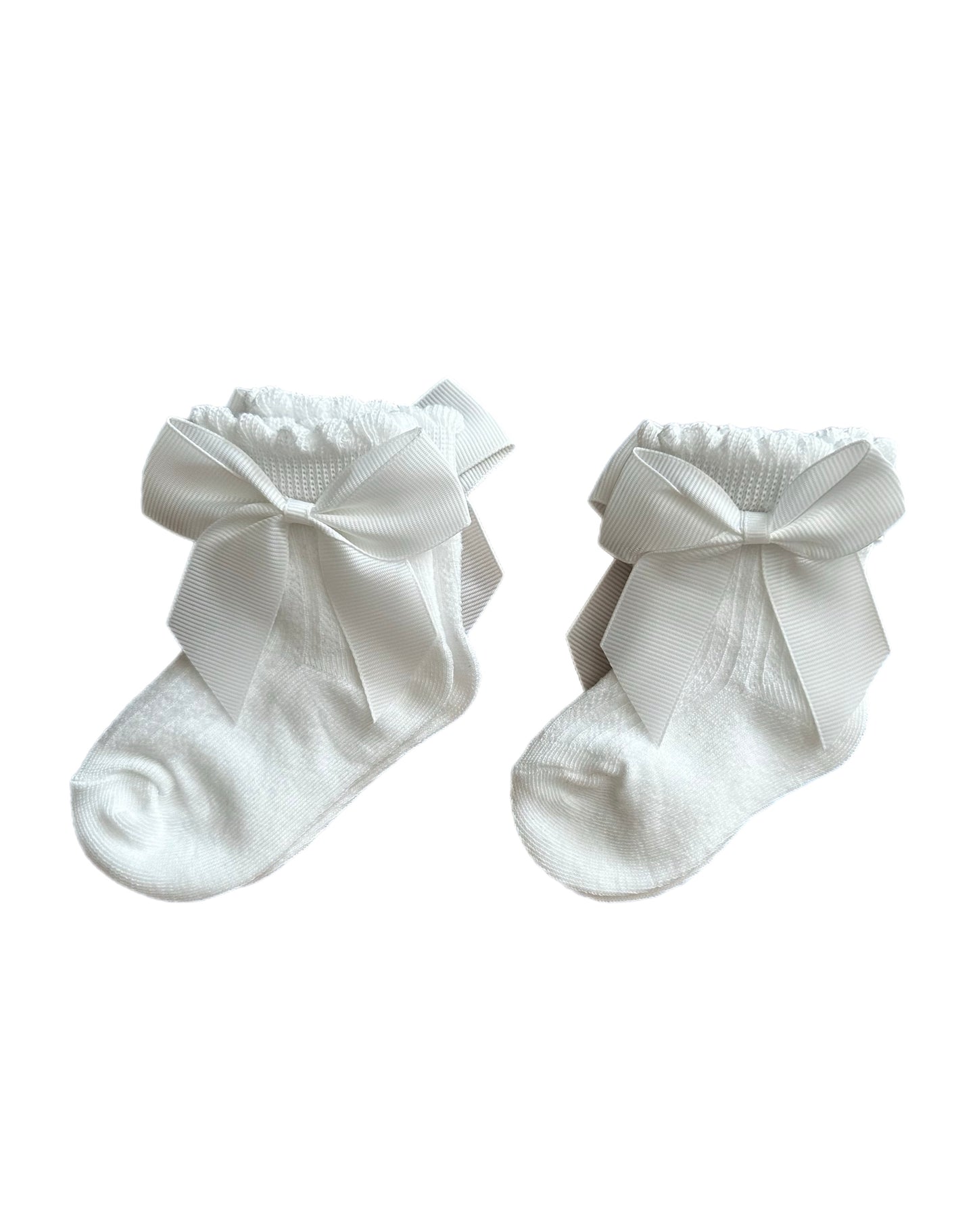 Bow-Riffic Socks- white two pack