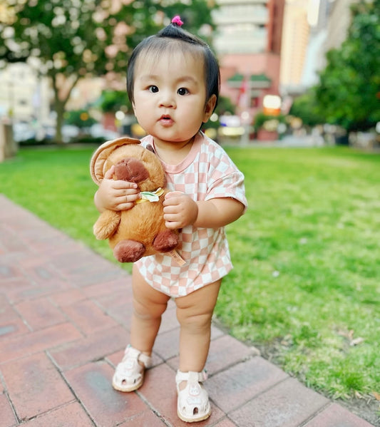 Gingham Romper- Pink