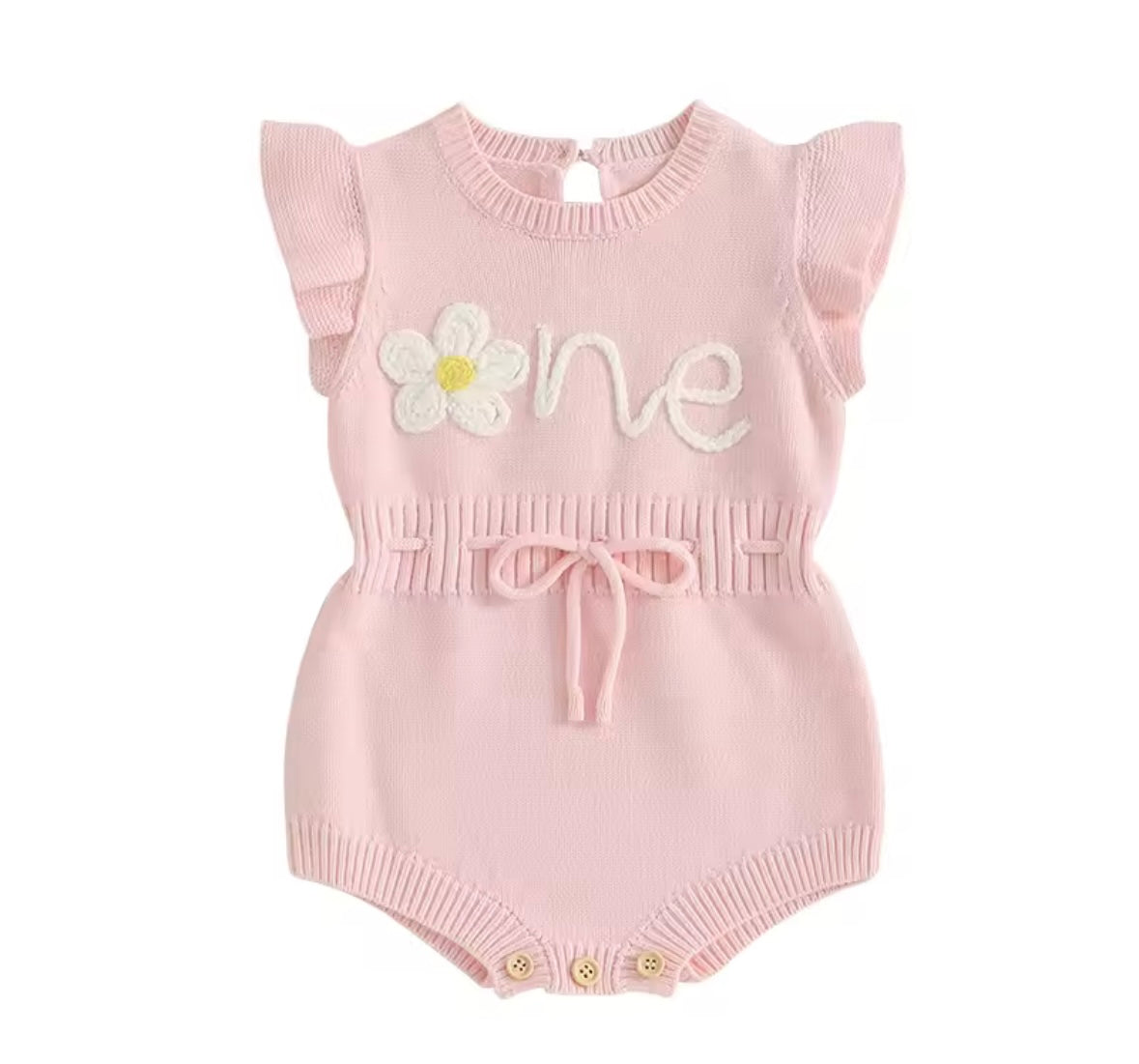 First Birthday Knit Romper