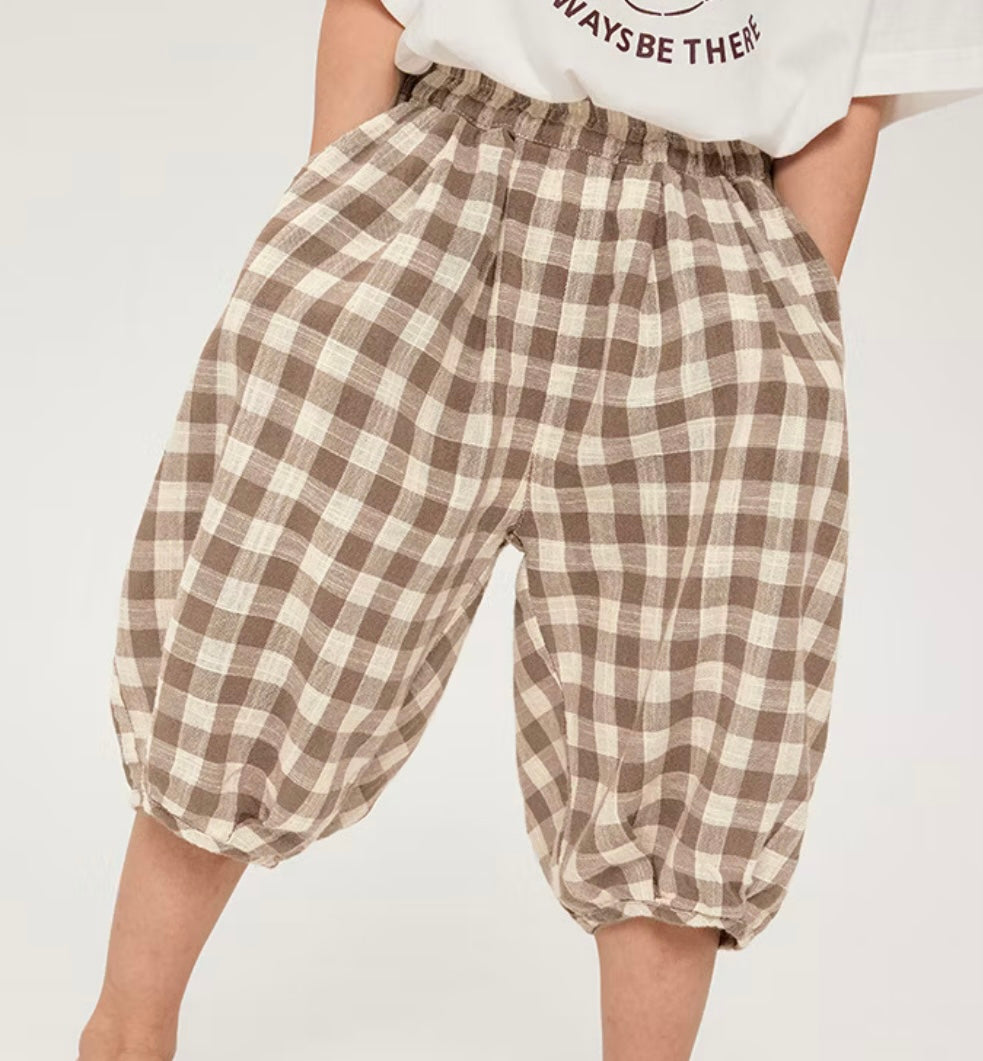 Chocolate Check Jersey Pants