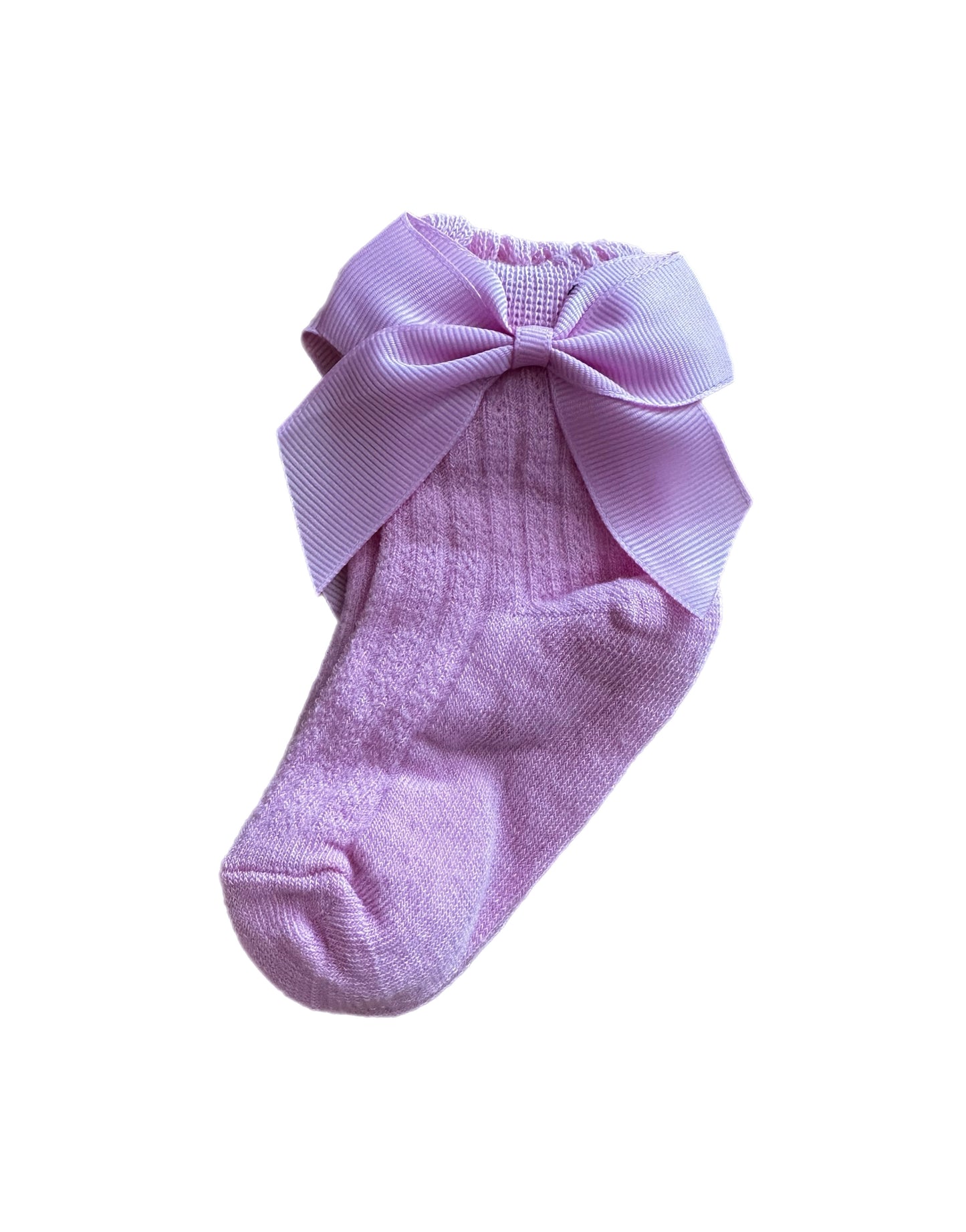 Bow-Riffic socks- purple and pink
