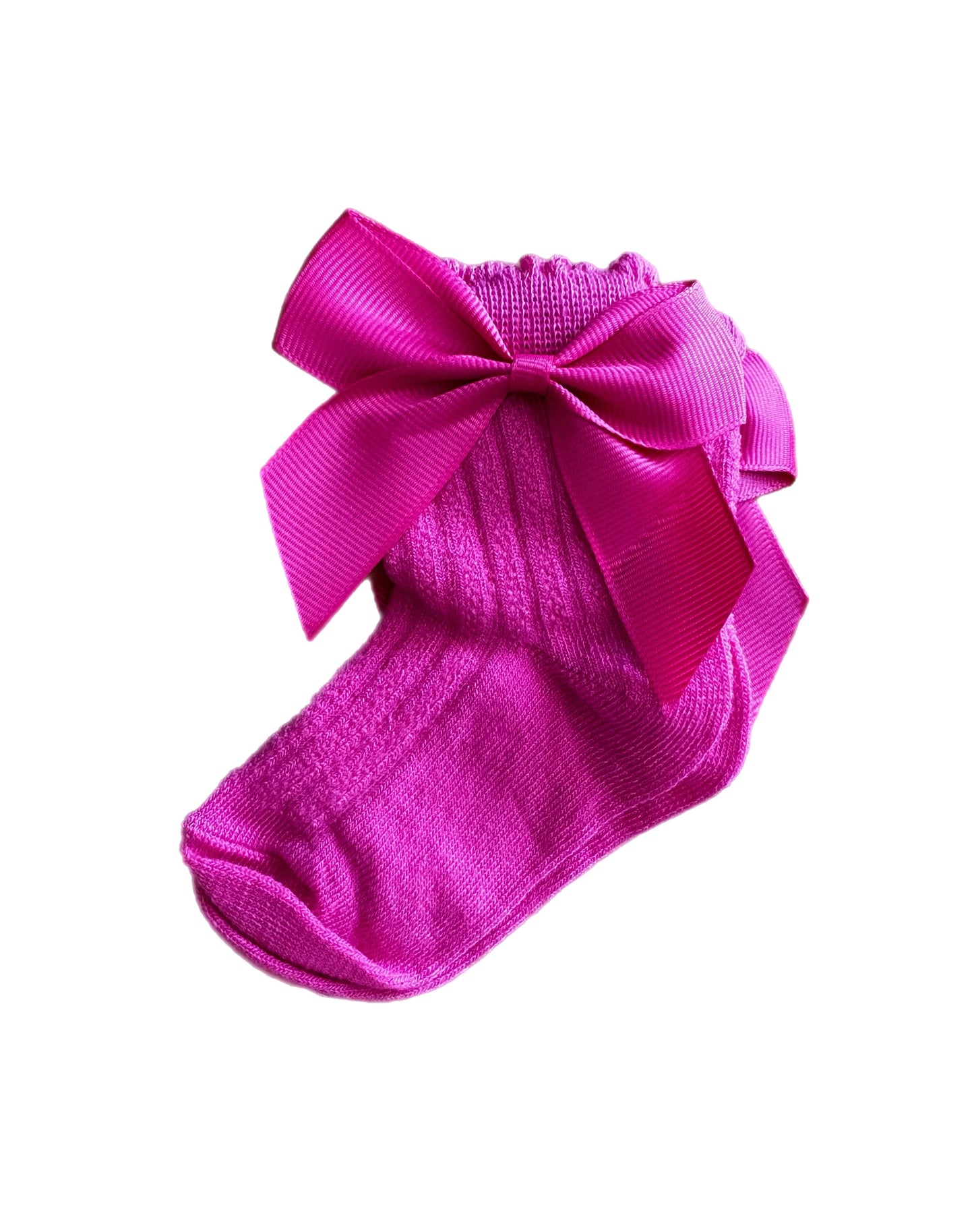 Bow-Riffic Socks - hot pink and rose