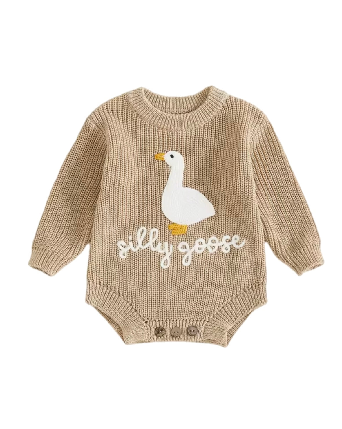 Silly Goose Tan Bodysuit Long Sleeve