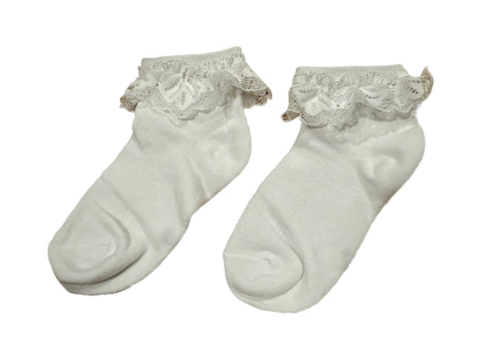 Frilly White Socks size 6-8 kids