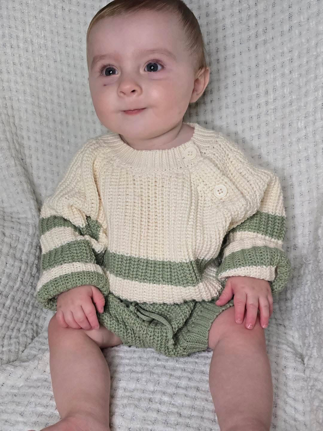 Stripey Stitched Set- size 12-18 months