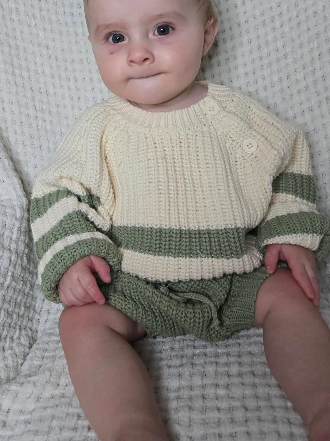 Stripey Stitched Set- size 12-18 months