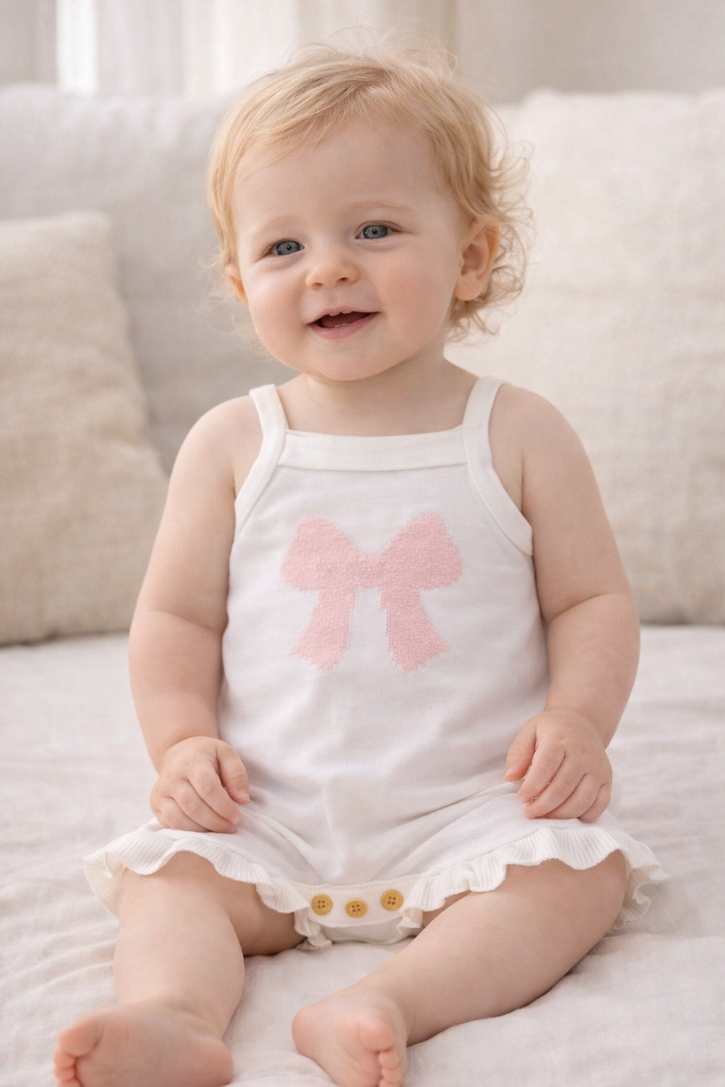 Beautiful Bow Romper White Size 00