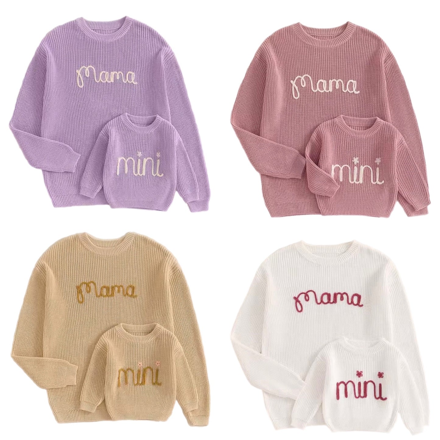 Pre-order- Mama/Mini Matching Jumpers- Purple, Pink, White and Beige