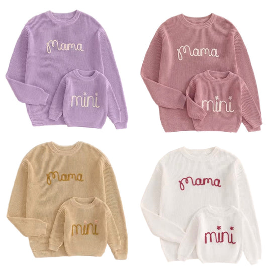 Pre-order- Mama/Mini Matching Jumpers- Purple, Pink, White and Beige