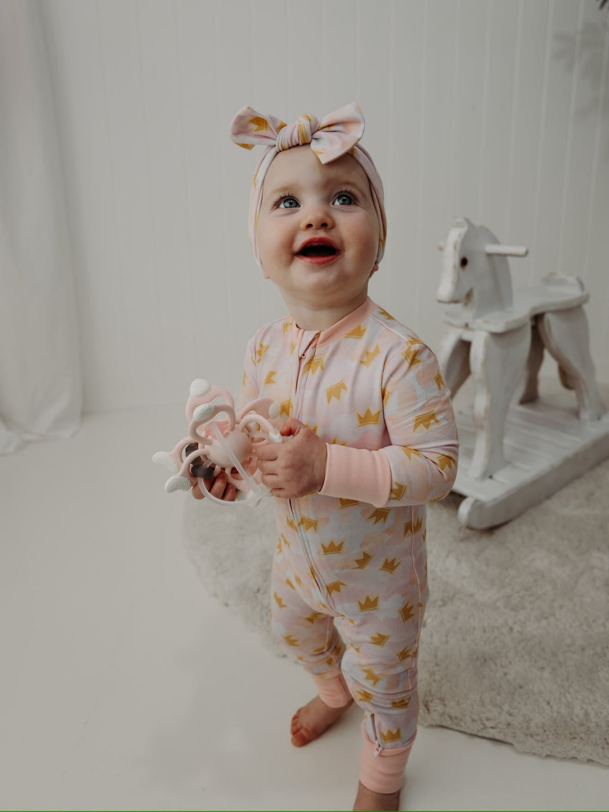 Tiny Crowns Onesie- Pink