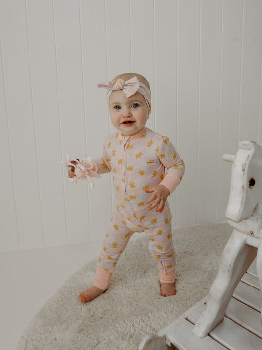 Tiny Crowns Onesie- Pink