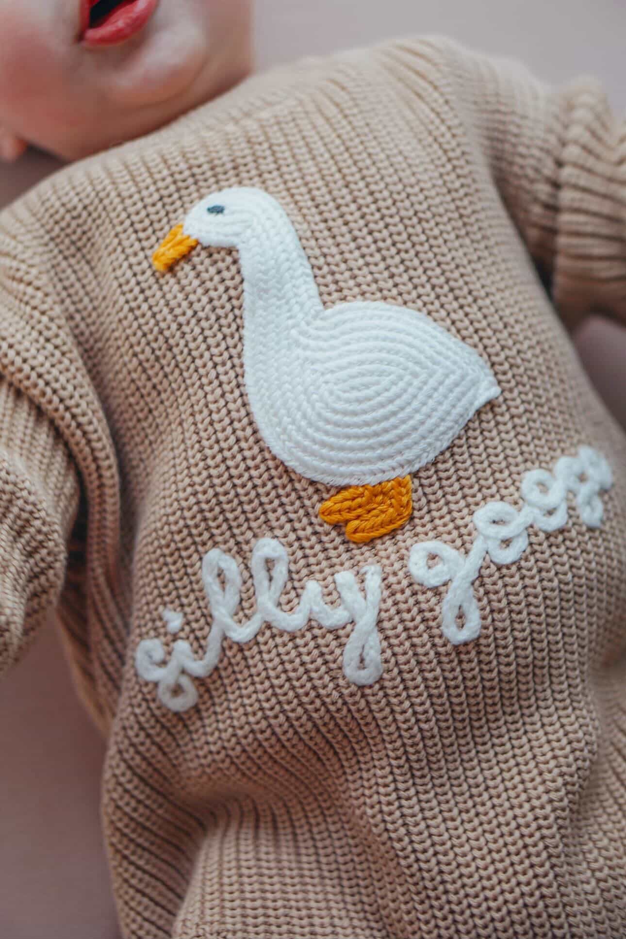 Silly Goose Tan Bodysuit Long Sleeve