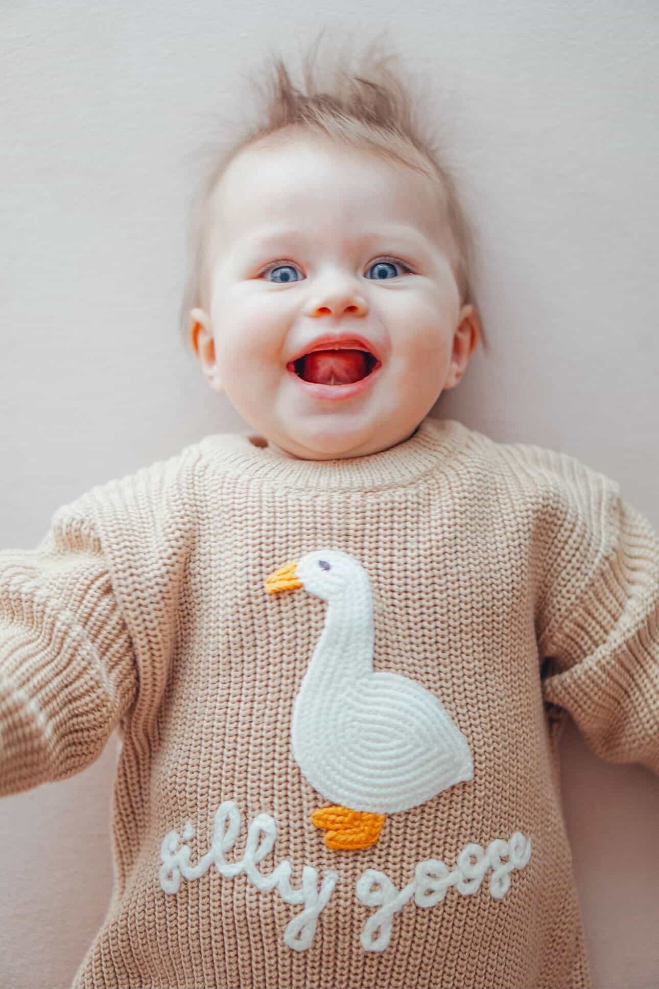 Silly Goose Tan Bodysuit Long Sleeve