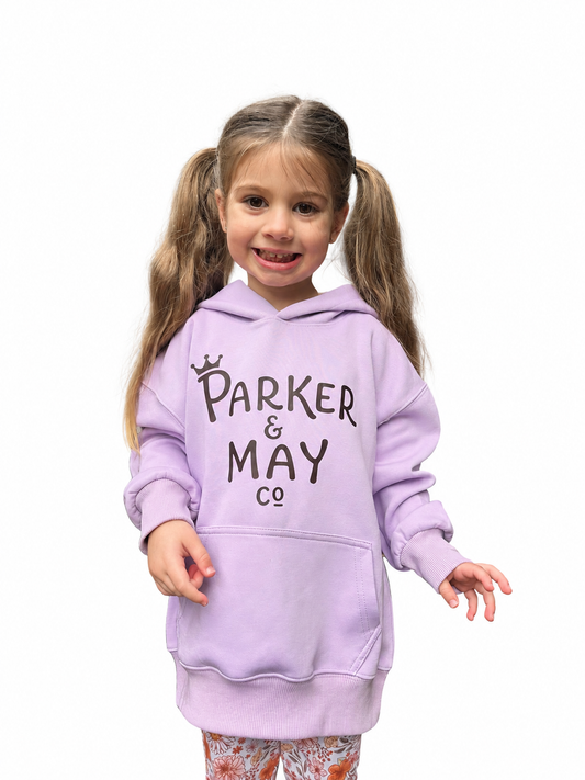 Pre-order: Parker & May Kids Hoodie- Lilac