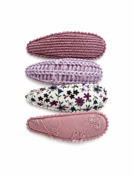 Purple Love Clips- 4 Pack